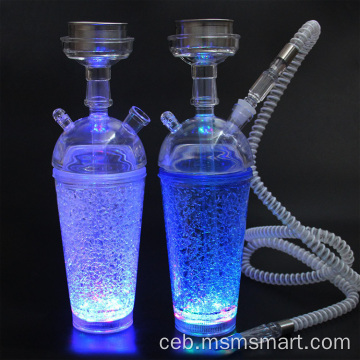 shisha portable hookah cup nga adunay led light